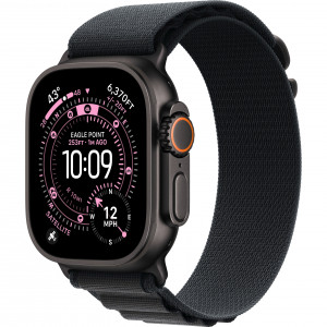 Apple Watch Ultra 3 49mm (GPS+LTE) Black Titanium Case with Black Alpine Loop - Medium (MF0V4)