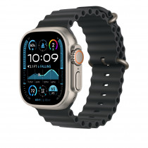 Ремешок Ocean Band для Apple Watch 49mm Black Ocean Band - Natural Titanium Finish (MXTL3)