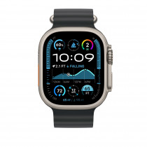 Ремешок Ocean Band для Apple Watch 49mm Black Ocean Band - Natural Titanium Finish (MXTL3)