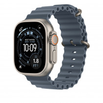 Ремешок Ocean Band для Apple Watch 49mm Anchor Blue Ocean Band - Natural Titanium Finish (MGCC4)