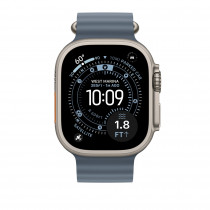 Ремешок Ocean Band для Apple Watch 49mm Anchor Blue Ocean Band - Natural Titanium Finish (MGCC4)