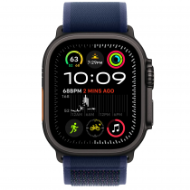 Ремешок Trail Loop для Apple Watch 49mm Blue Trail Loop (M/L) - Black Titanium Finish (MYQ83)