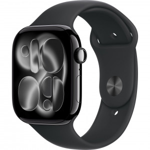 Apple Watch Series 11 46mm (GPS) Jet Black Aluminium Case with Black Sport Band - S/M (MEUW4)