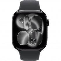 Apple Watch Series 11 46mm (GPS) Jet Black Aluminium Case with Black Sport Band - S/M (MEUW4)