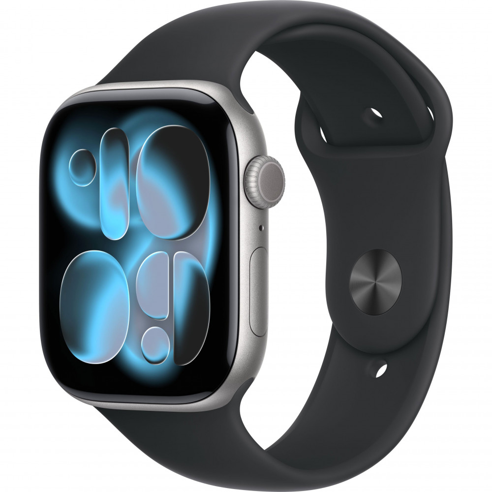 Apple Watch Series 11 46mm (GPS) Space Grey Aluminium Case with Black Sport Band - M/L (MEV44) Apple Watch Series 11 46mm (GPS) Space Grey Aluminium Case with Black Sport Band - M/L (MEV44)