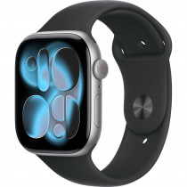 Apple Watch Series 11 46mm (GPS) Space Grey Aluminium Case with Black Sport Band - S/M (MEV04)