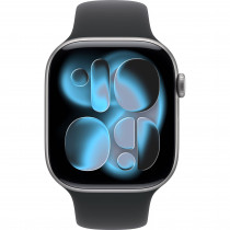 Apple Watch Series 11 46mm (GPS) Space Grey Aluminium Case with Black Sport Band - S/M (MEV04)