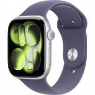Apple Watch Series 11 46mm (GPS) Silver Aluminium Case with Purple Fog Sport Band - S/M (MEV94)