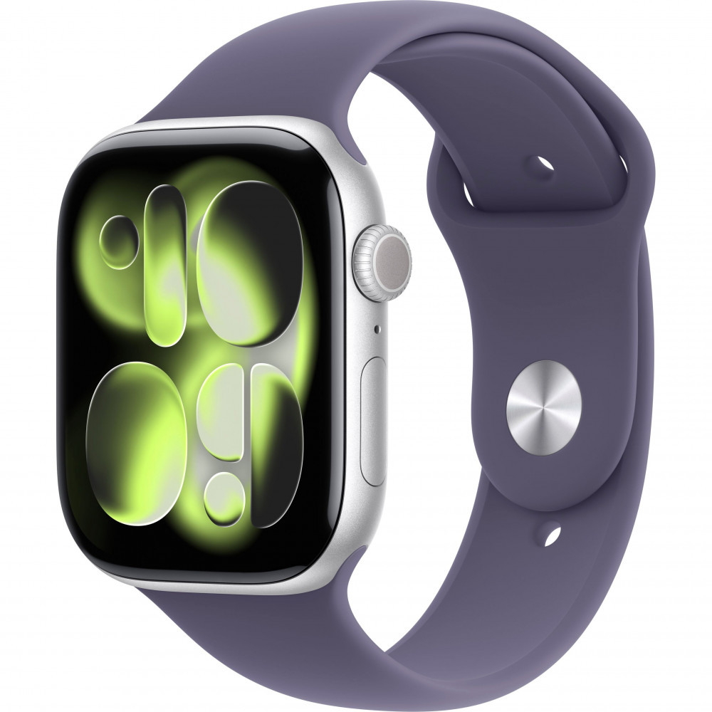 Apple Watch Series 11 46mm (GPS) Silver Aluminium Case with Purple Fog Sport Band - M/L (MEVA4) Apple Watch Series 11 46mm (GPS) Silver Aluminium Case with Purple Fog Sport Band - M/L (MEVA4)
