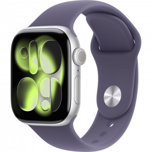Apple Watch Series 11 42mm (GPS) Silver Aluminium Case with Purple Fog Sport Band - M/L (MEU74)