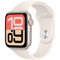 Apple Watch SE 3 44mm (GPS) Starlight Aluminium Case with Starlight Sport Band - M/L (MEHJ4)
