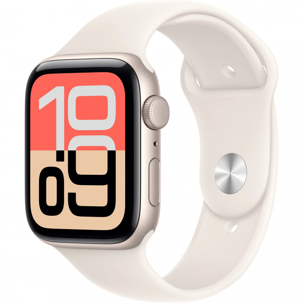 Apple Watch SE 3 44mm (GPS) Starlight Aluminium Case with Starlight Sport Band - M/L (MEHJ4) Apple Watch SE 3 44mm (GPS) Starlight Aluminium Case with Starlight Sport Band - M/L (MEHJ4)